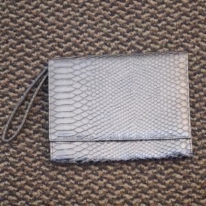 Neiman Marcus Silver Textured Clutch